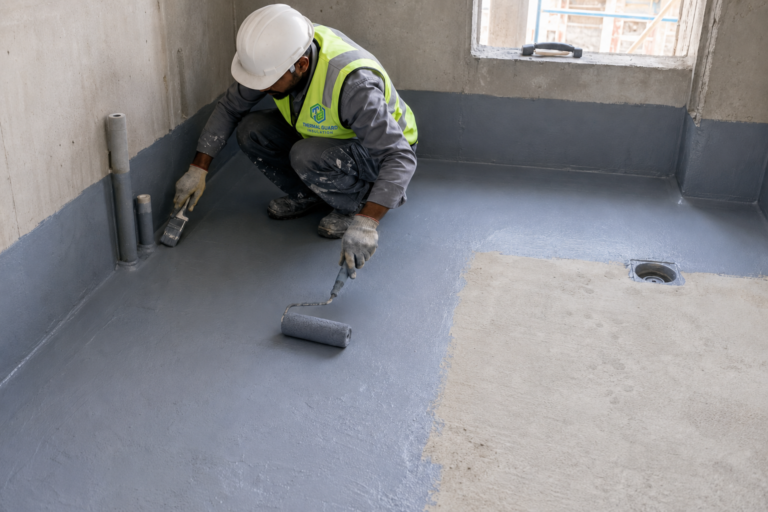 Wet area - first coat
